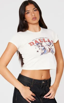 Cream Dallas Vintage Style Cheerleader Baby Doll