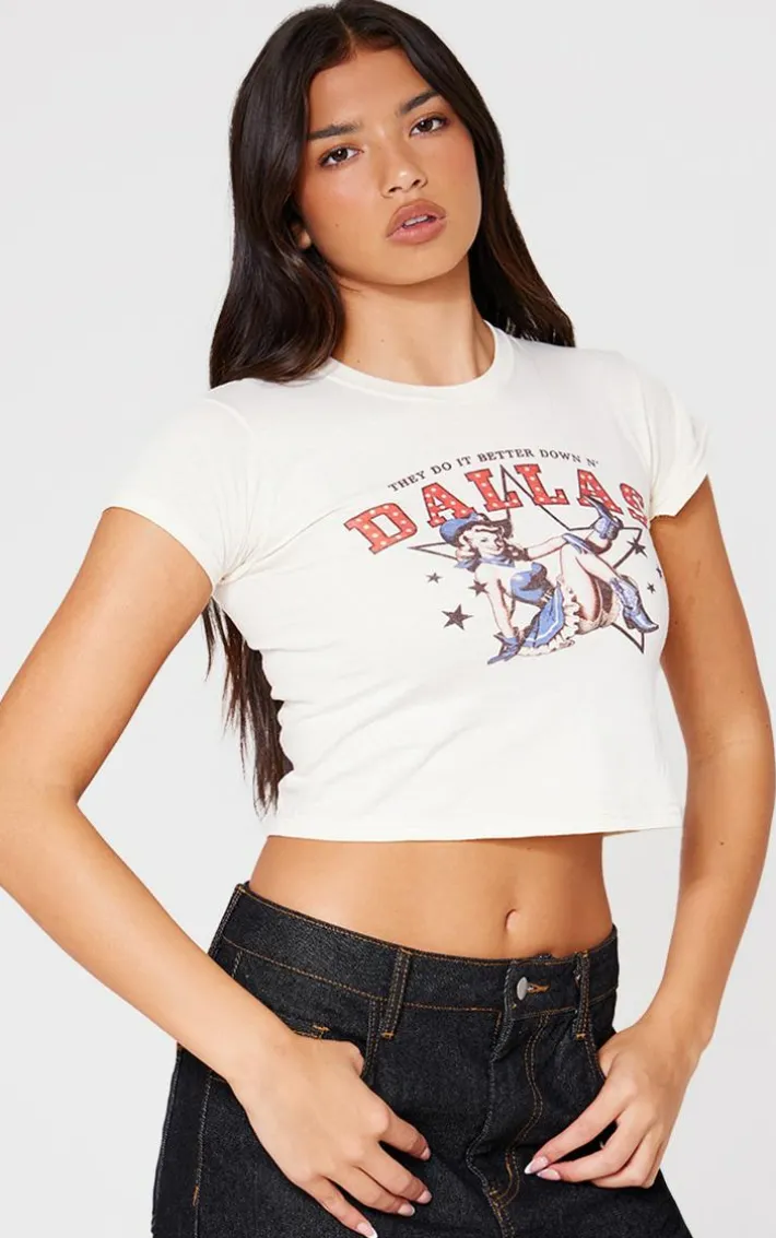 Cream Dallas Vintage Style Cheerleader Baby Doll