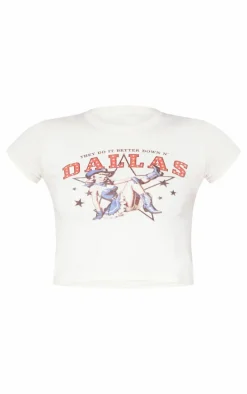 Cream Dallas Vintage Style Cheerleader Baby Doll