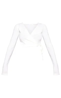 Cream Fine Knit Wrap Waist Cardigan