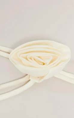 Cream Flower Tie Neck Corsage