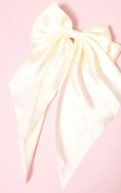 Cream Hair Clip Oversized Bow