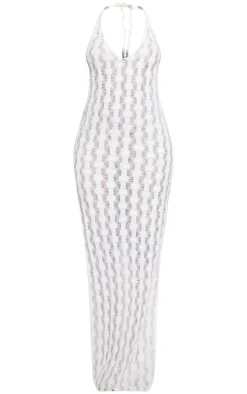 Cream Halterneck Maxi Dress