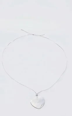 Cream Heart Stone String Necklace