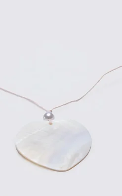 Cream Heart Stone String Necklace