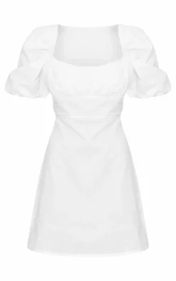 Cream Linen Look Lace Up Back Bodycon Dress