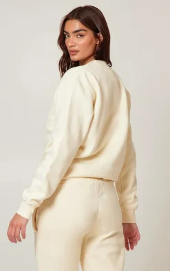 Cream Monaco Sports Embroidered Sweatshirt