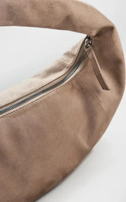 Cream Oversized Faux Suede Tote Bag