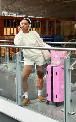 Cream Oversized Heart Embossed Runner Shorts