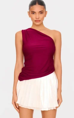 Cream Premium Satin Pleated Micro Mini Skirt