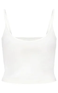 Cream Premium Soft Touch V Neck Strappy Cami