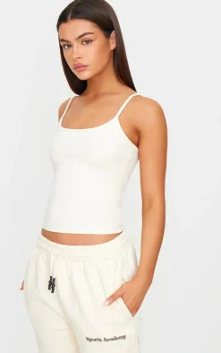 Cream Premium Soft Touch Strappy Cami Top