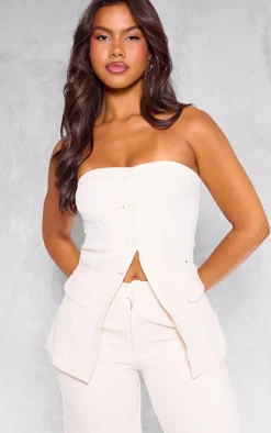 Cream Premium Tailored Woven Top