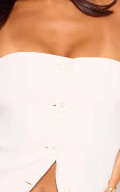 Cream Premium Tailored Woven Top