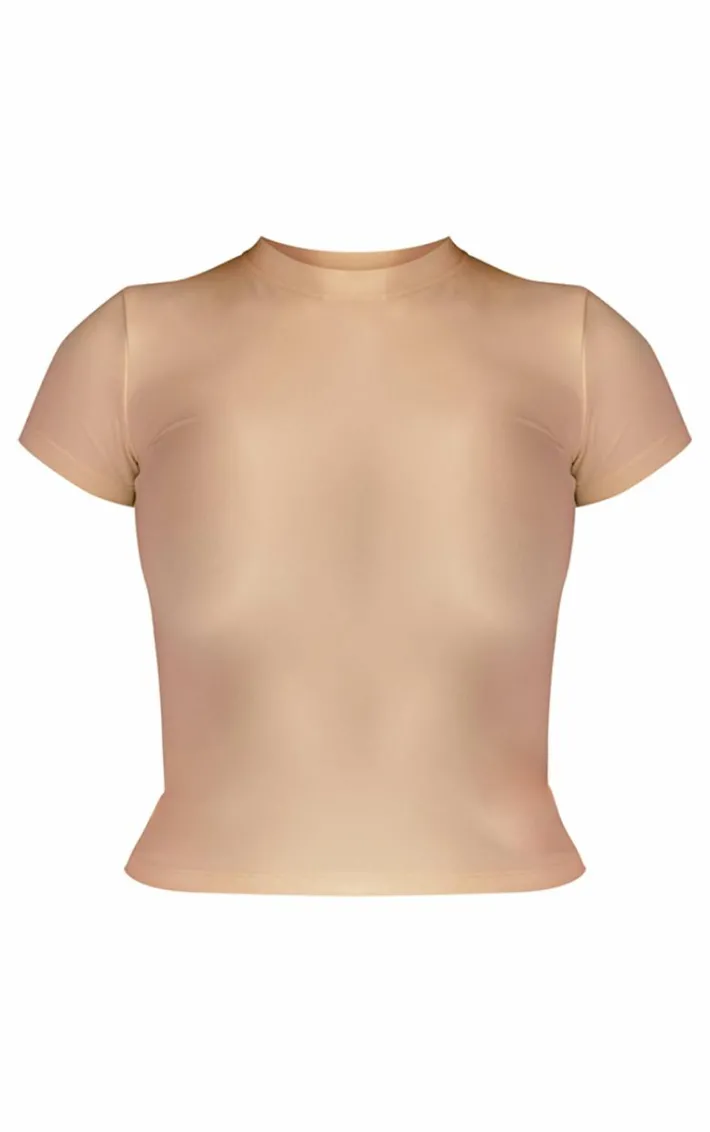 Cream Snatched Sculpt Short Sleeve T Shirt