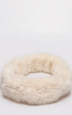 Cream Soft Faux Fur Headband