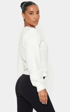 Cream Soft Knit Wrap Cardigan