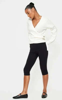 Cream Soft Knit Wrap Cardigan