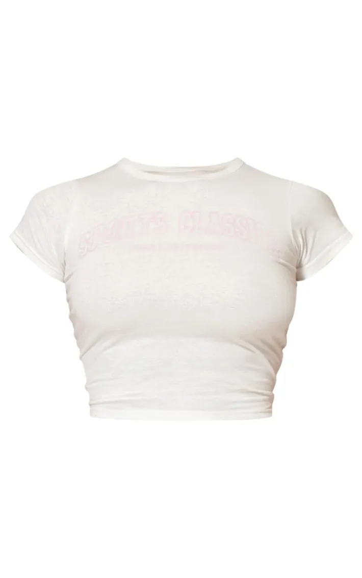 Cream Sports Classic Athletics Club Printed Baby Tee