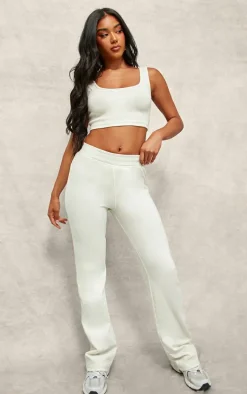 Cream Straight Leg Pants