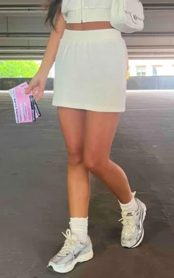Cream Sweat Mini Skirt