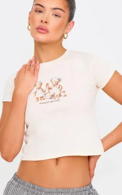 Cream Teddy Bear Baking Baby Doll