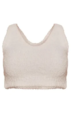 Cream Teddy Knit Bralet