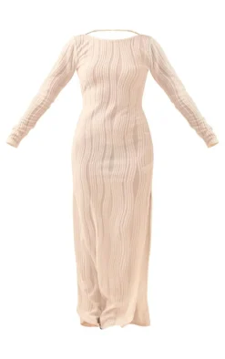 Cream Towelling Scoop Back Maxi Dress