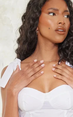 Cream Underwire Detail Tie Strap Shift Dress