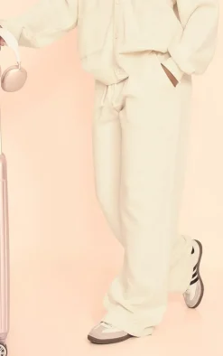 Cream Wide Leg Drawstring Sweatpants