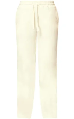 Cream Wide Leg Oversized Sweatpants