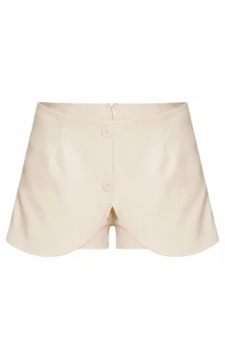 Cream Woven Pocket Detail Skort