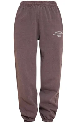 Dark Brown Santa Monica Washed Embroidered Sweatpants