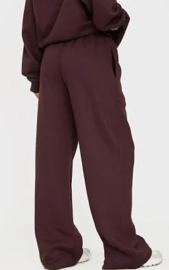 Dark Chocolate Embroidered Straight Leg Sweatpants