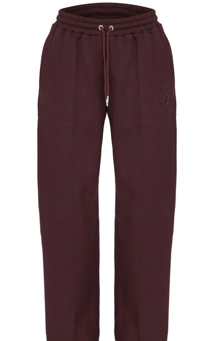 Dark Chocolate Embroidered Straight Leg Sweatpants