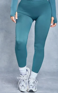 Dark Green Basic Seamless High Waist Gym Leggings