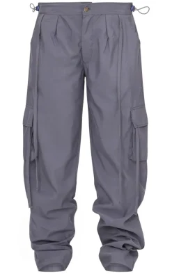 Dark Grey Lightweight Shell Low Rise Cargo Ttrousers