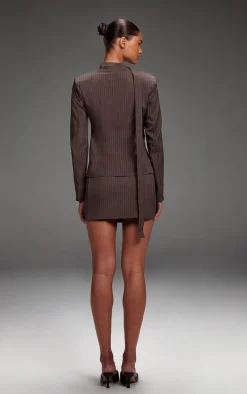 Dark Grey Pinstripe Mini Skirt