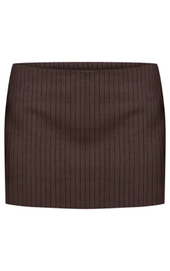 Dark Grey Pinstripe Mini Skirt