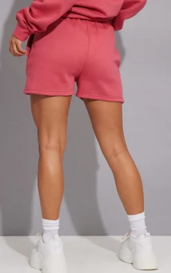 Dark Rose Prettylittlething Printed Sweat Short