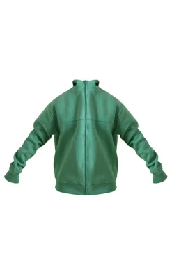 Dark Teal Seam Detail Zip Through Track Top