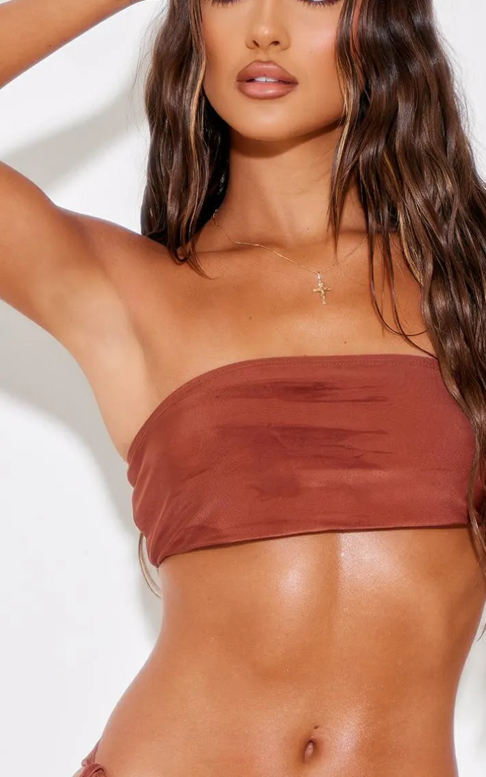 Deep Brown Mix & Match Bandeau Bikini Top