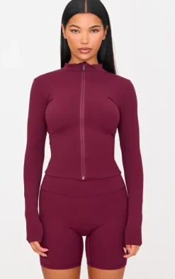Deep Burgundy Basic Sculpt Jacket