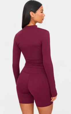 Deep Burgundy Basic Sculpt Jacket