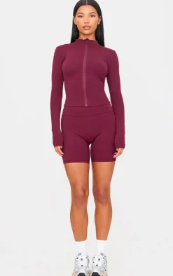 Deep Burgundy Basic Sculpt Jacket