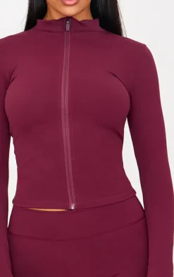Deep Burgundy Basic Sculpt Jacket