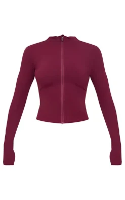 Deep Burgundy Basic Sculpt Jacket