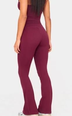 Deep Burgundy Sculpt Flare Yoga Pants
