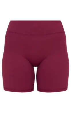 Deep Burgundy Sculpt High Waist Gym Shorts
