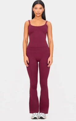 Deep Burgundy Sculpt Strappy Gym Vest